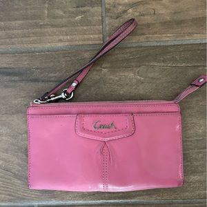 Pink coach wristlet